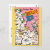 Idaho Karte Ankündigung Postkarte (Vorne/Hinten)