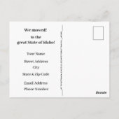 Idaho Karte Ankündigung Postkarte (Rückseite)