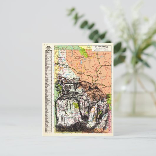 Idaho Karte Kunst (Stehend Vorderseite)