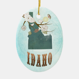 Idaho-Karte mit reizenden Vögeln Keramik Ornament