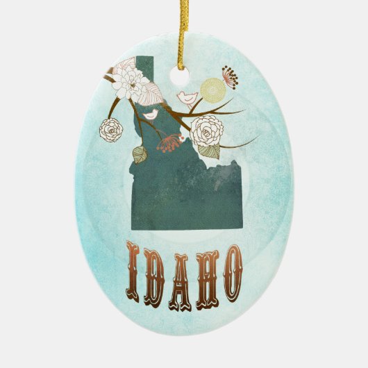 Idaho-Karte mit reizenden Vögeln Keramik Ornament (Vorne)