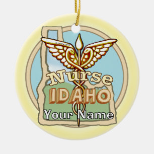 Idaho Krankenschwester Caduceus  Keramik Ornament