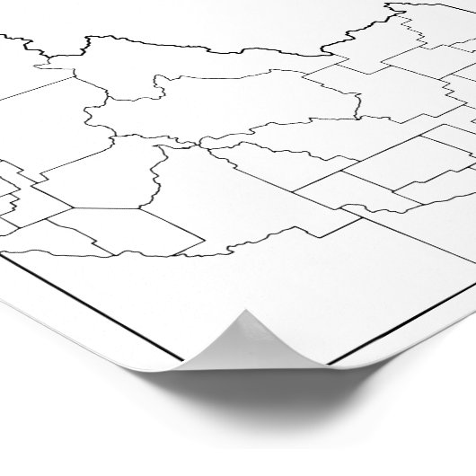 Idaho Landkreises Leere Kontur Karte Poster (Ecke)