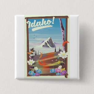 Idaho! Landschafts-Reiseposter Button