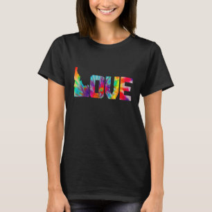 Idaho LIEBE Pride Staat Karte Vintage Gefärbte Kra T-Shirt