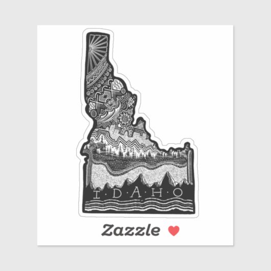 Idaho lineart aufkleber (Blatt)
