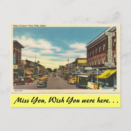Idaho, Main Avenue, Twin Falls Postkarte (Vorderseite)