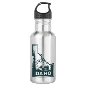 Idaho Map Bear Edelstahlflasche (Vorderseite)