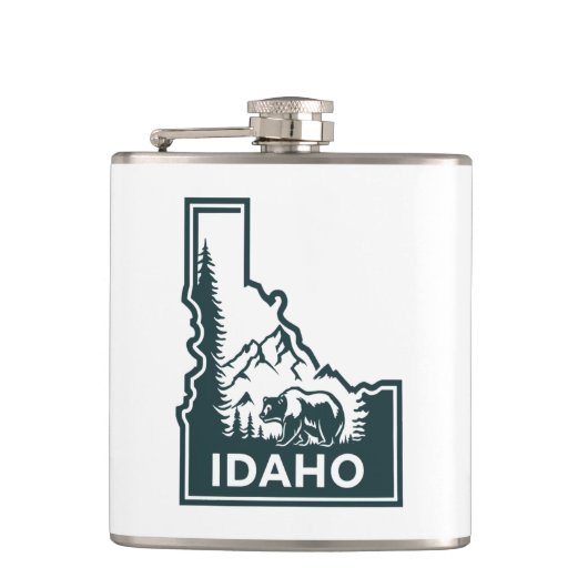 Idaho Map Bear Flachmann (Vorderseite)