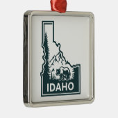 Idaho Map Bear Ornament Aus Metall (Rechts)