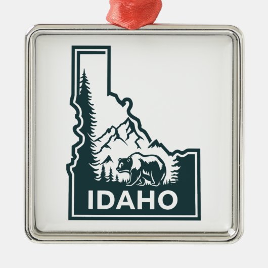 Idaho Map Bear Ornament Aus Metall (Vorne)