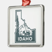 Idaho Map Bear Ornament Aus Metall (Links)