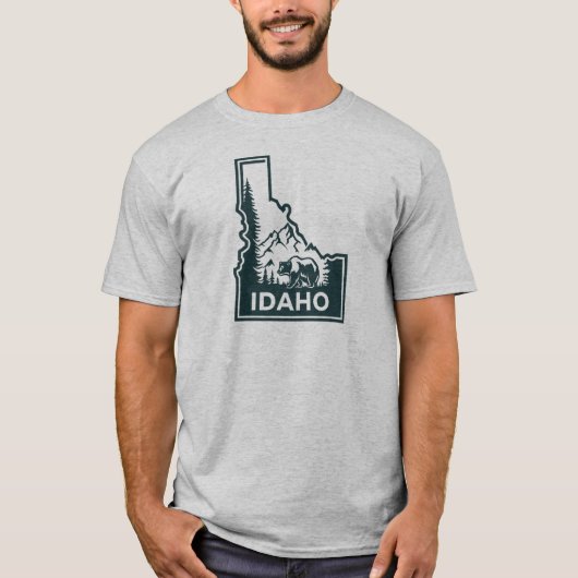 Idaho Map Bear T-Shirt (Vorderseite)