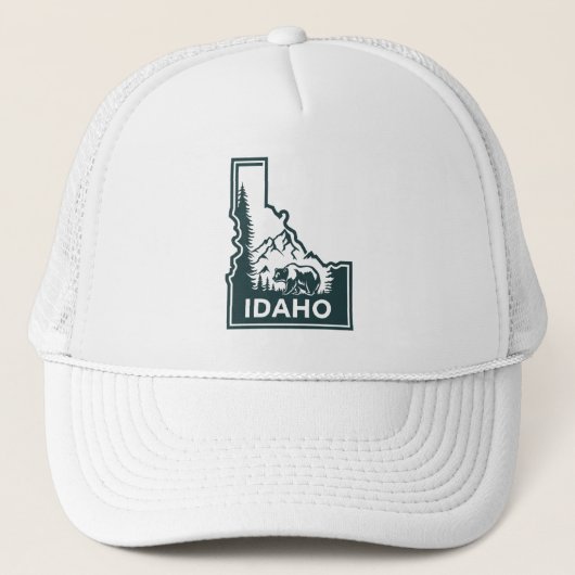 Idaho Map Bear Truckerkappe (Vorderseite)