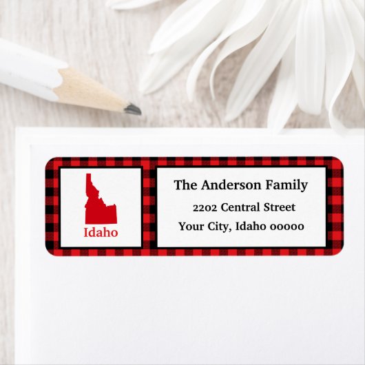Idaho Map Buffalo Karierte Rücksendeadresse (Insitu)