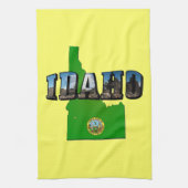 Idaho Map, Seal and Picture Text Handtuch (Vertikal)