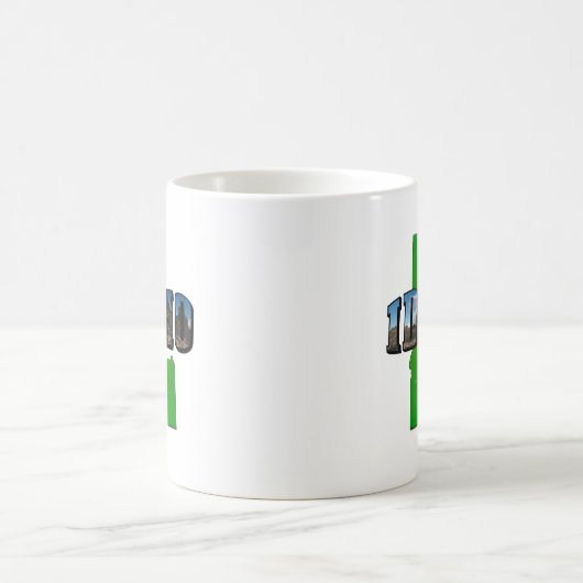 Idaho Map, Seal and Picture Text Kaffeetasse (Mittel)