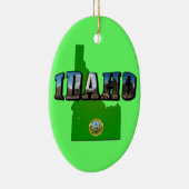 Idaho Map, Seal and Picture Text Keramik Ornament (Rechts)