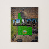 Idaho Map, Seal and Picture Text Puzzle (Vertikal)