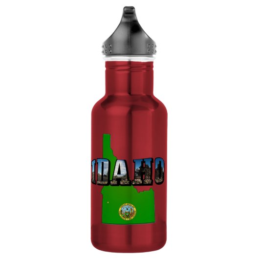 Idaho Map, Seal and Picture Text Trinkflasche (Rechts)