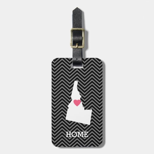 Idaho Map Zuhause Staat Liebe mit benutzerdefinier Gepäckanhänger (Vorderseite vertikal)