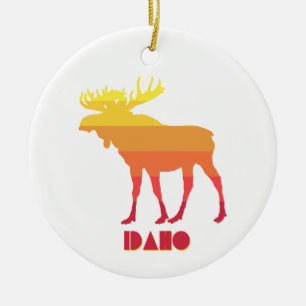 Idaho Moose Keramik Ornament