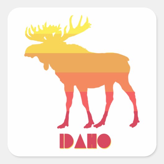 Idaho Moose Quadratischer Aufkleber (Vorderseite)