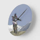 Idaho, Motocross Racing, Motorcycle Racing Runde Wanduhr (Winkel)