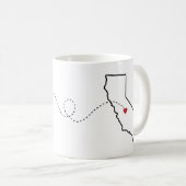 Idaho nach Kalifornien - Heart2Heart Kaffeetasse (VorderseiteRechts)