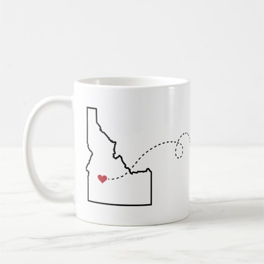 Idaho nach Maine - Heart2Heart Kaffeetasse (Links)