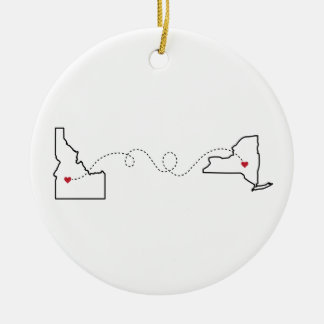 Idaho nach New York - Herz2Herz Keramik Ornament