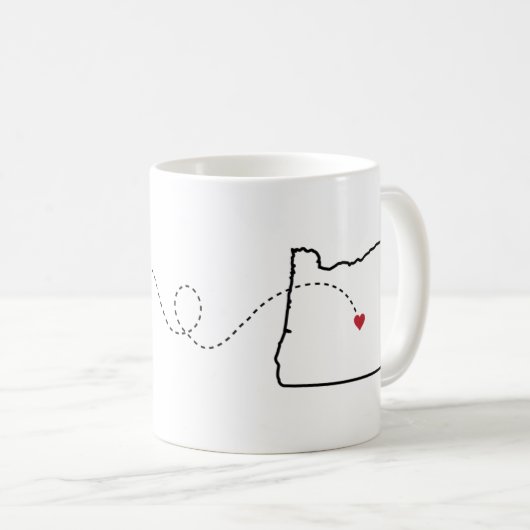 Idaho nach Oregon - Heart2Heart Kaffeetasse (VorderseiteRechts)