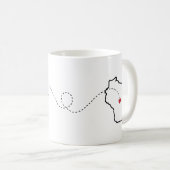 Idaho nach Wisconsin - Heart2Heart Kaffeetasse (VorderseiteRechts)