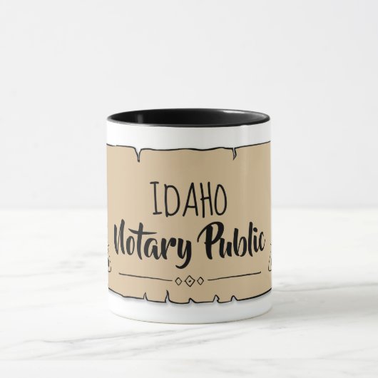 Idaho Notary Public Scroll Feather Quill Tasse (Zentrum)
