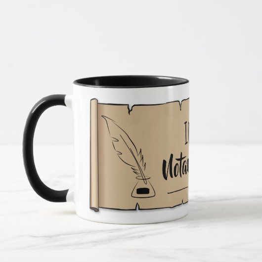 Idaho Notary Public Scroll Feather Quill Tasse (Links)