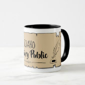 Idaho Notary Public Scroll Feather Quill Tasse (VorderseiteRechts)