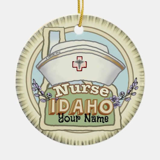 Idaho Nurse Keramik Ornament (Vorne)