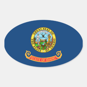Idaho Oval Flag Sticker