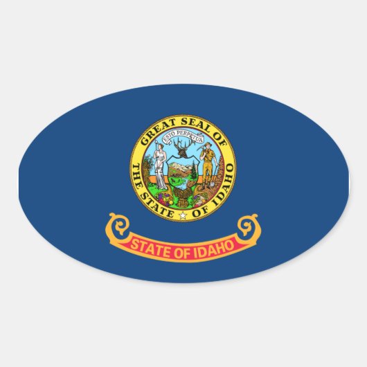 Idaho Oval Flag Sticker (Vorderseite)