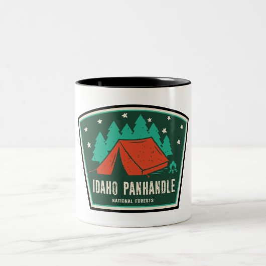 Idaho Panhandle National Forests Camping Zweifarbige Tasse (Mittel)