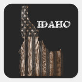 IDAHO PATRIOT BURNT HOLZ BLUT QUADRATISCHER AUFKLEBER (Vorderseite)