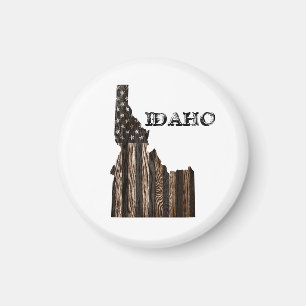 IDAHO PATRIOT BURNT WOOD BLK MAGNET
