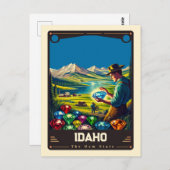 Idaho | Patriotischer Geist Vintag Postkarte (Vorne/Hinten)