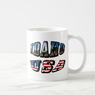 Idaho Picture Staat and Flag USA Text Kaffeetasse