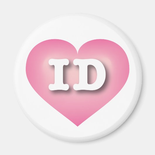 Idaho Pink Fade Heart - I Liebe ID Magnet (Vorne)