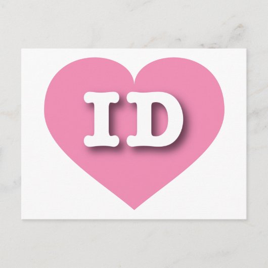 Idaho Pink Heart - I Liebe ID Postkarte (Vorderseite)