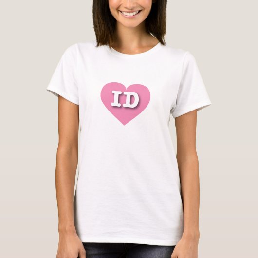 Idaho Pink Heart - I Liebe ID T-Shirt (Vorderseite)