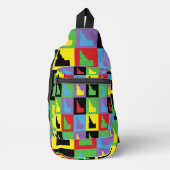 Idaho Pop Art Staat Kontur Muster Crossbody Bag (Vorderseite)