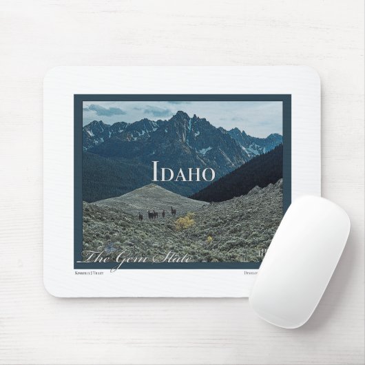 Idaho Poster Art Mousepad (Mit Mouse)