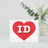Idaho Red Heart - I Liebe ID Postkarte (Stehend Vorderseite)